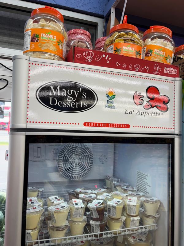 Display fridge wrapped with a dessert brand's graphics